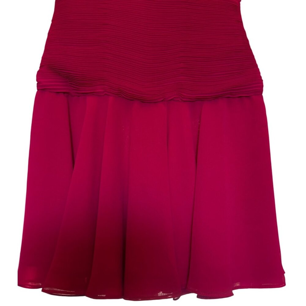 Mac Duggal drawstring sleeve short party dress in hot pink chiffon Size 0  New - Picture 10 of 16